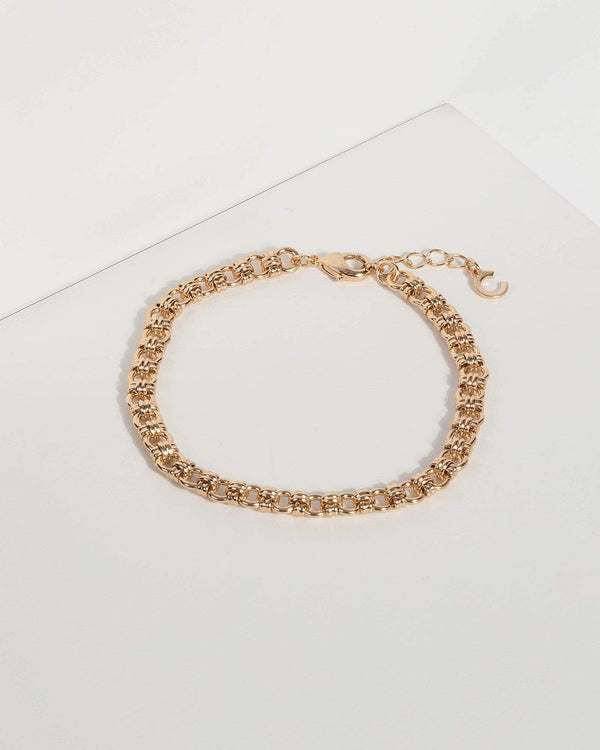 Gold Linked Chain Bracelet | Wristwear
