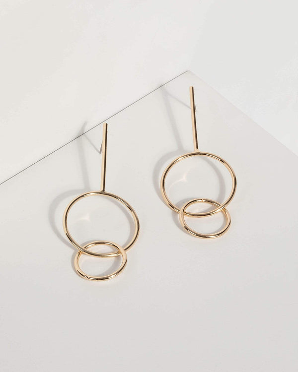 Colette by Colette Hayman Gold Linked Hoop Drop Bar Earrings