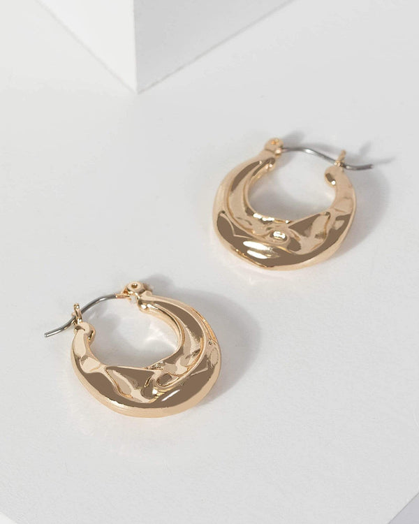 Gold Liquid Look Hoops Earrings | Earrings