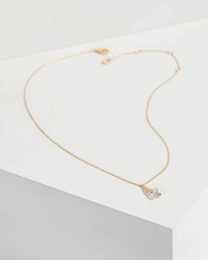 Gold Liquid Look Pendant Necklace | Necklaces