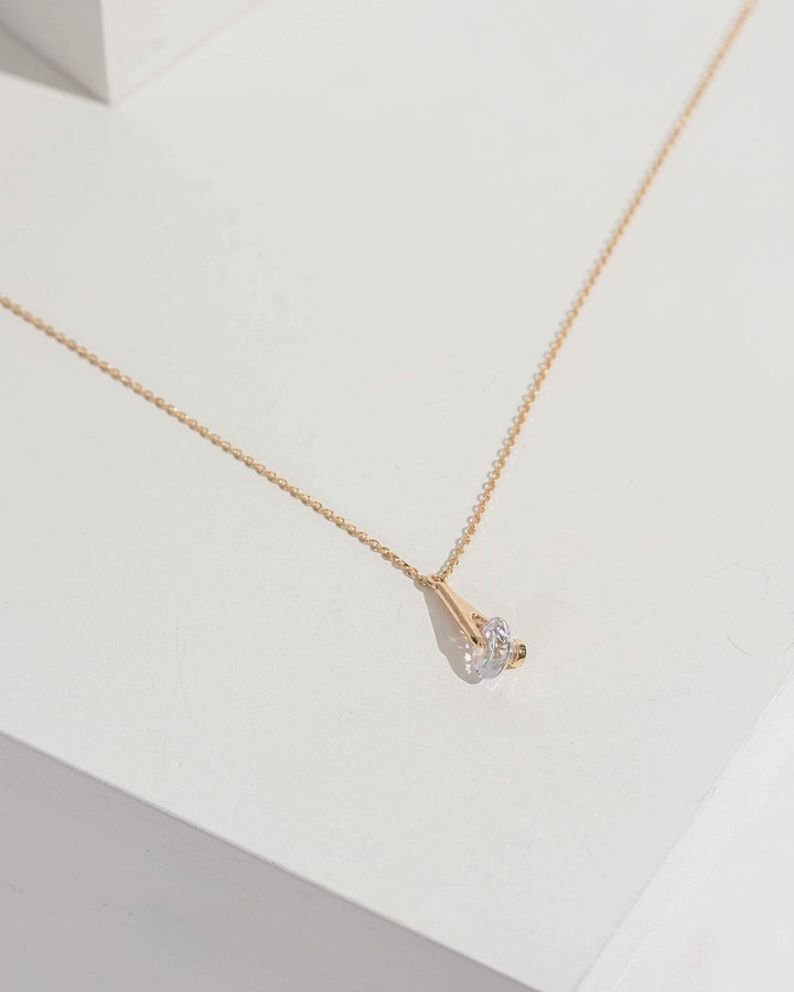 Gold Liquid Look Pendant Necklace | Necklaces