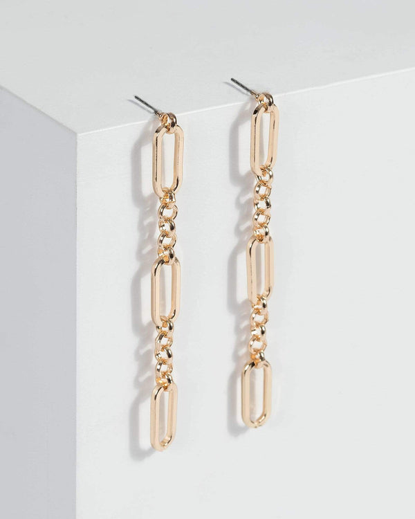 Gold Long Chain Drop Earrings | Earrings