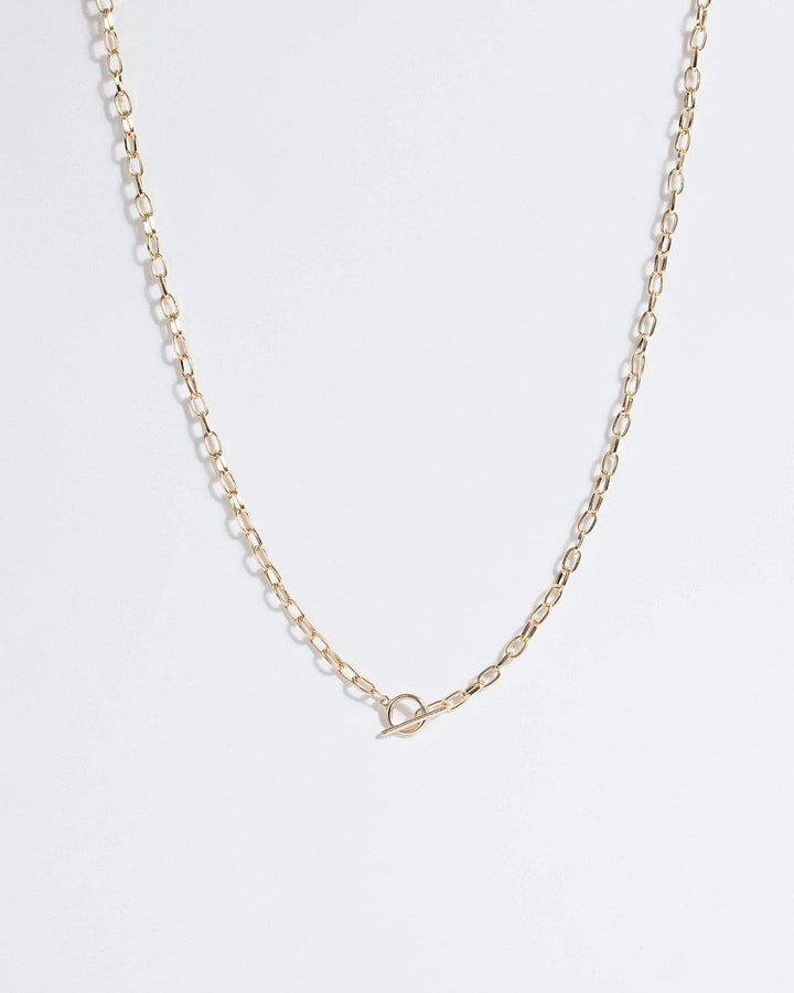 Gold Long Toggle Chain Necklace | Necklaces