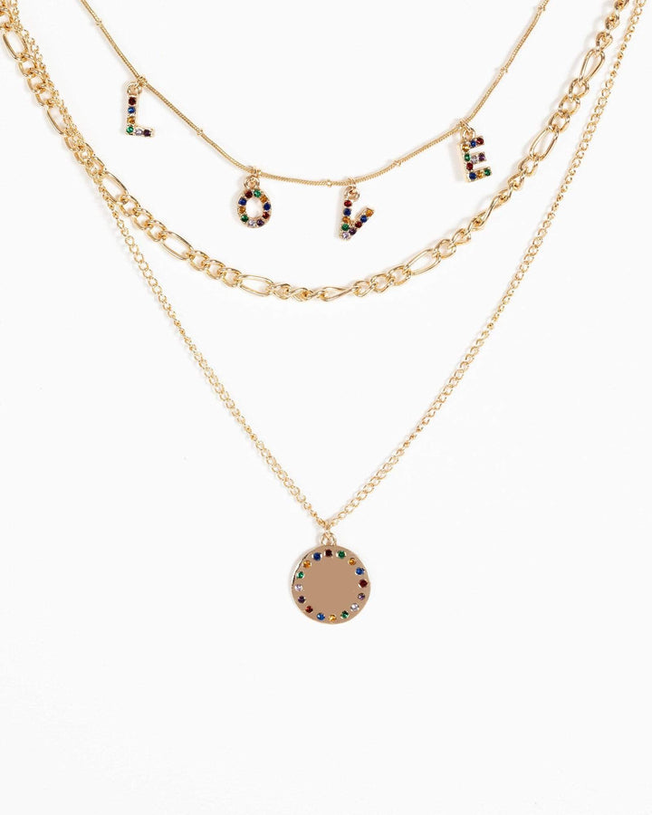 Gold Love 3 Layer Necklace | Necklaces