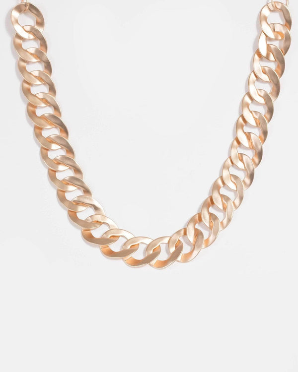 Colette by Colette Hayman Gold Matte Linked Chain Necklace