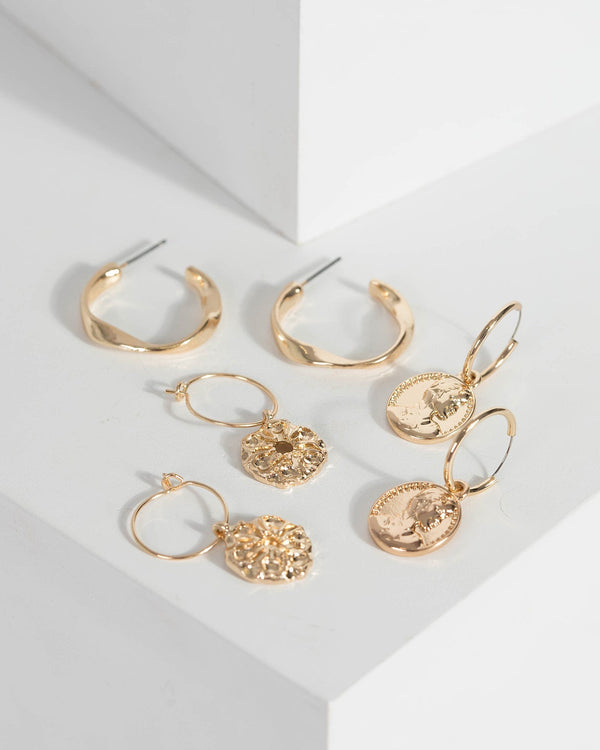 Colette by Colette Hayman Gold Medallion Multi Pack Earrings