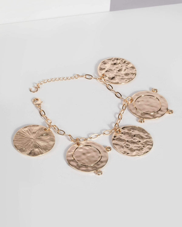 Gold Metal Pendant Bracelet | Wristwear