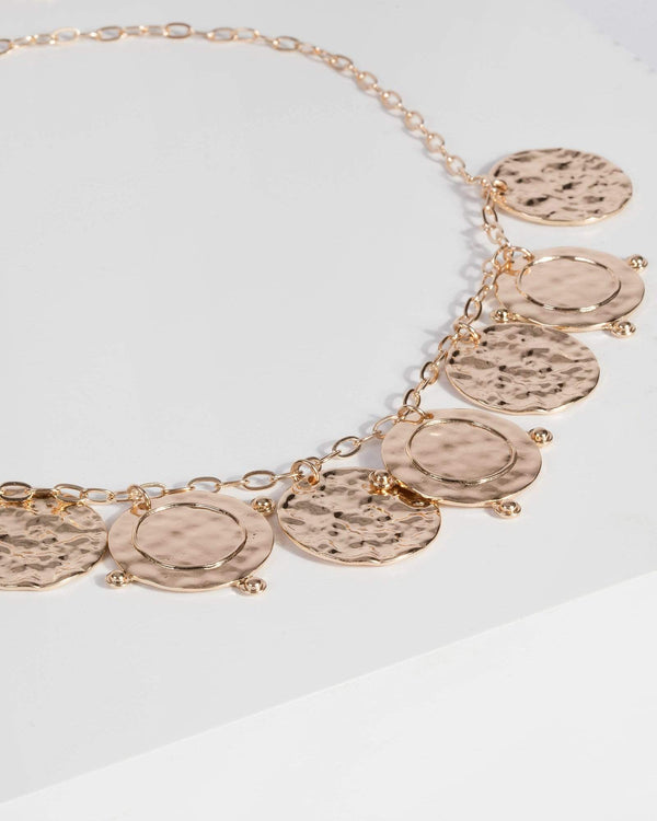Gold Metal Pendant Necklace | Necklaces