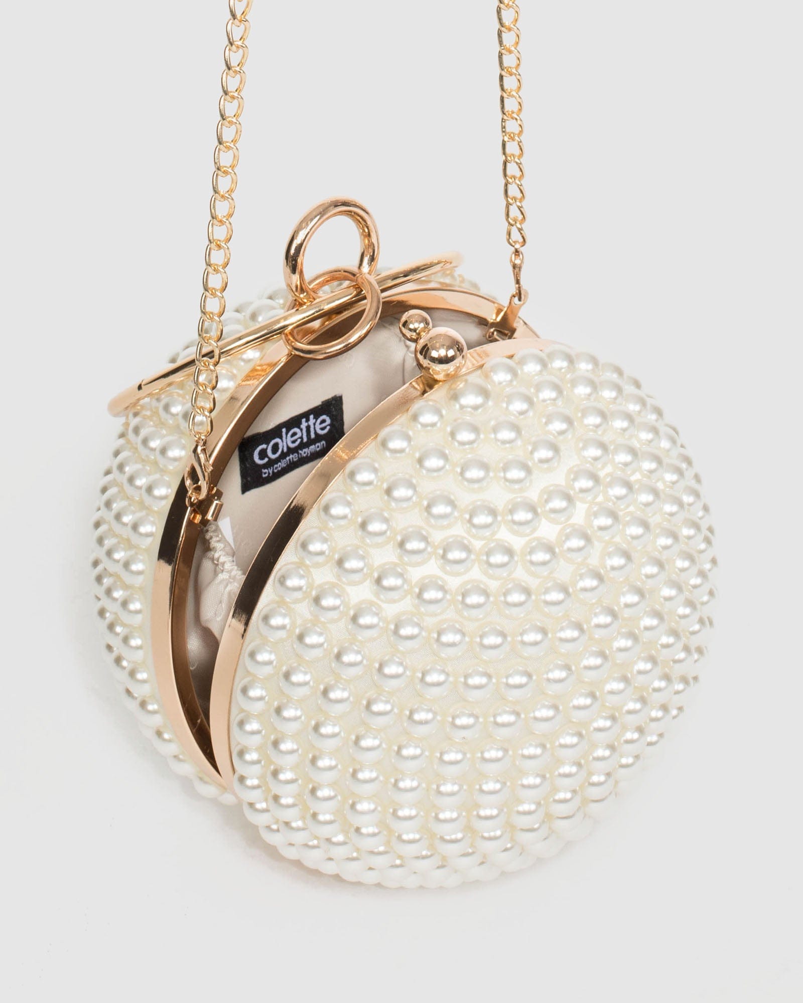 Gold Miley Pearl Round Clutch Bag - Main Image