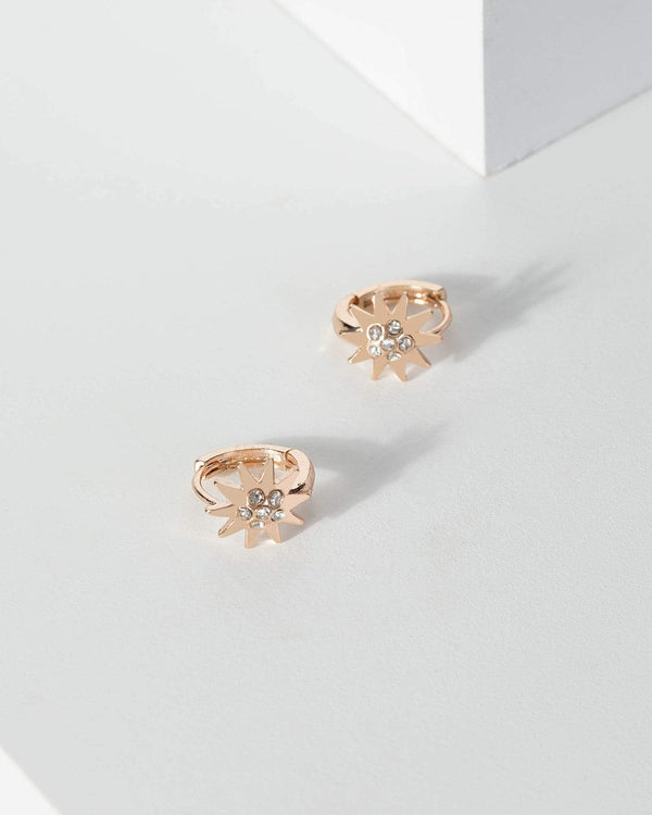 Gold Mini Diamante Star Detail Earrings | Earrings