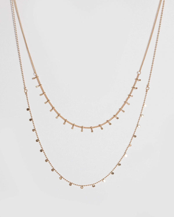 Gold Mini Disc Layer Necklace | Necklaces