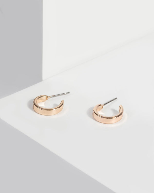 Gold Mini Hoop Metal Earrings | Earrings