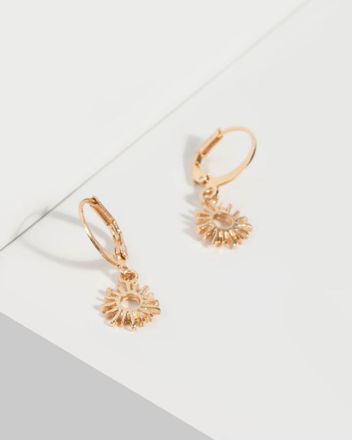 Gold Mini Hoop Starburst Earrings | Earrings