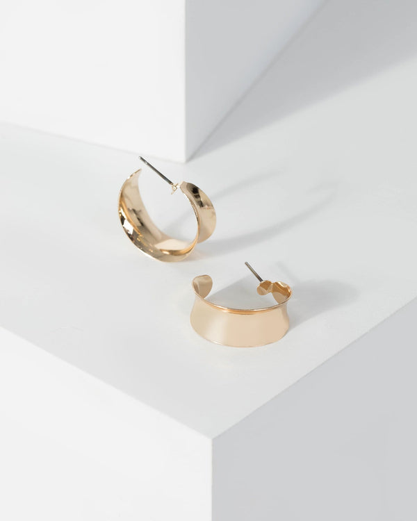 Gold Mini Inverted Hoop Earrings | Earrings