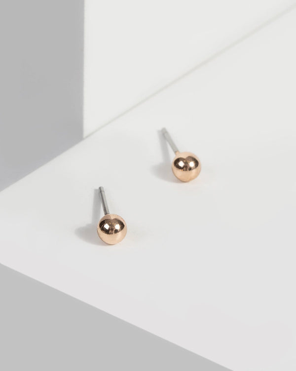 Gold Mini Metal Ball Stud Earrings | Earrings