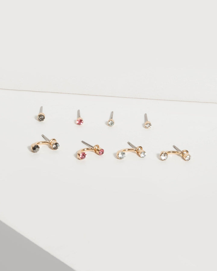 Gold Mini Multi Stud Earring Set | Earrings