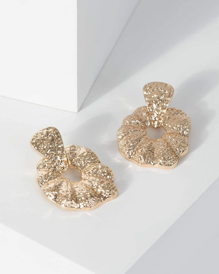 Gold Mini Organic Drop Earrings | Earrings