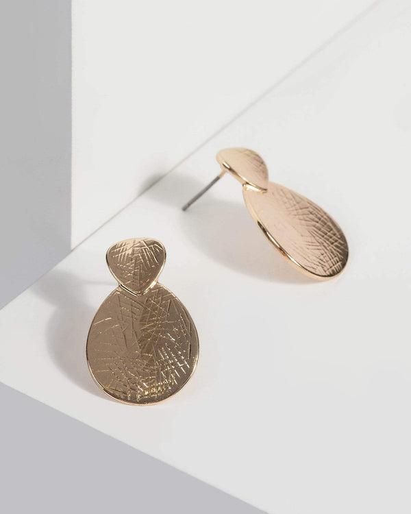 Gold Mini Textured Metal Stud Earrings | Earrings