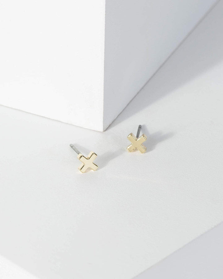 Gold Mini X Stud Earrings | Earrings