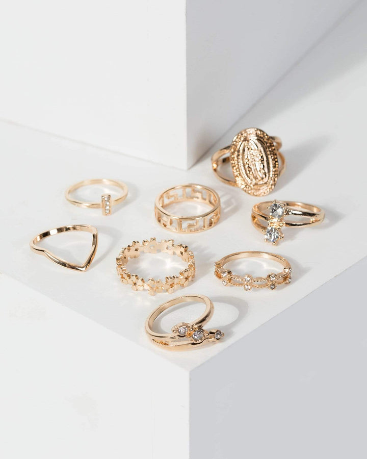 Gold Mixed Stack Ring Pack | Rings