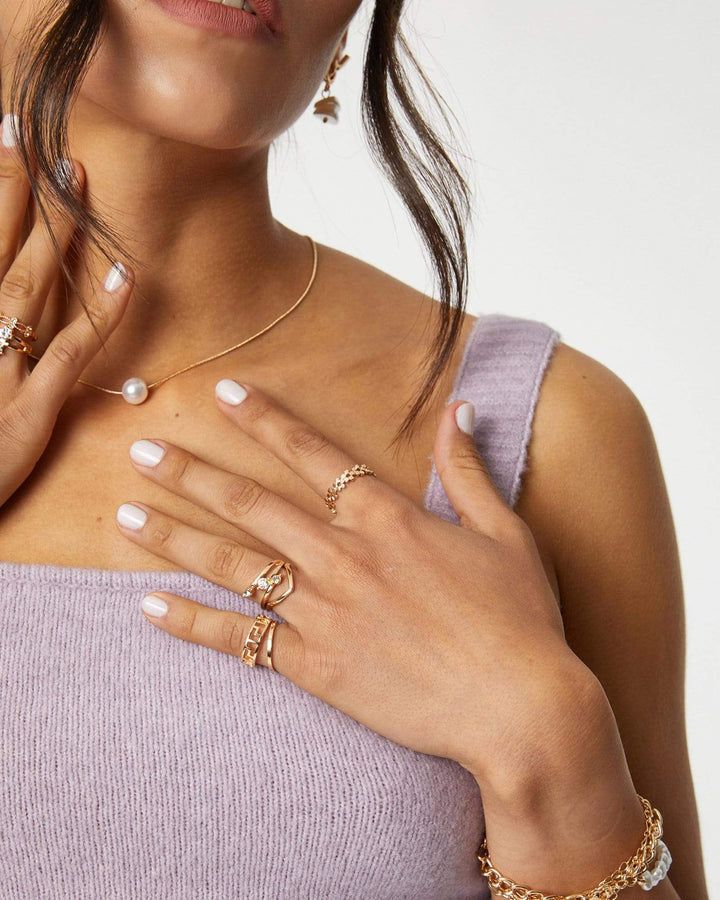 Gold Mixed Stack Ring Pack | Rings
