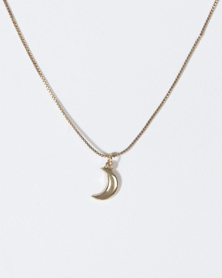 Gold Moon Pendant Fine Necklace | Necklaces