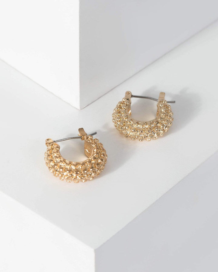 Gold Multi Ball Detail Hoop Earrings | Earrings
