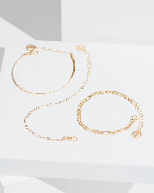 Colette by Colette Hayman Gold Multi Chain Bracelet 3 Pack