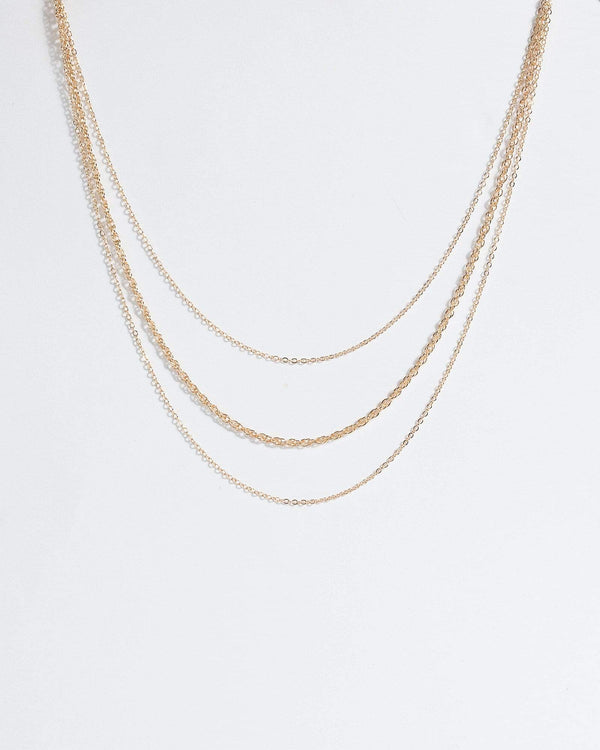 Gold Multi Chain Hoop Pendant Necklace | Necklaces