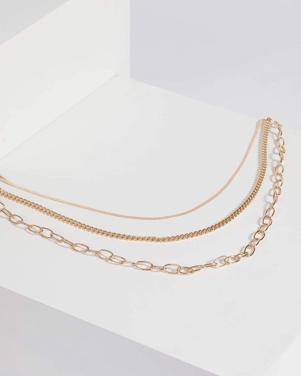 Gold Multi Chain Layered Necklace | Necklaces