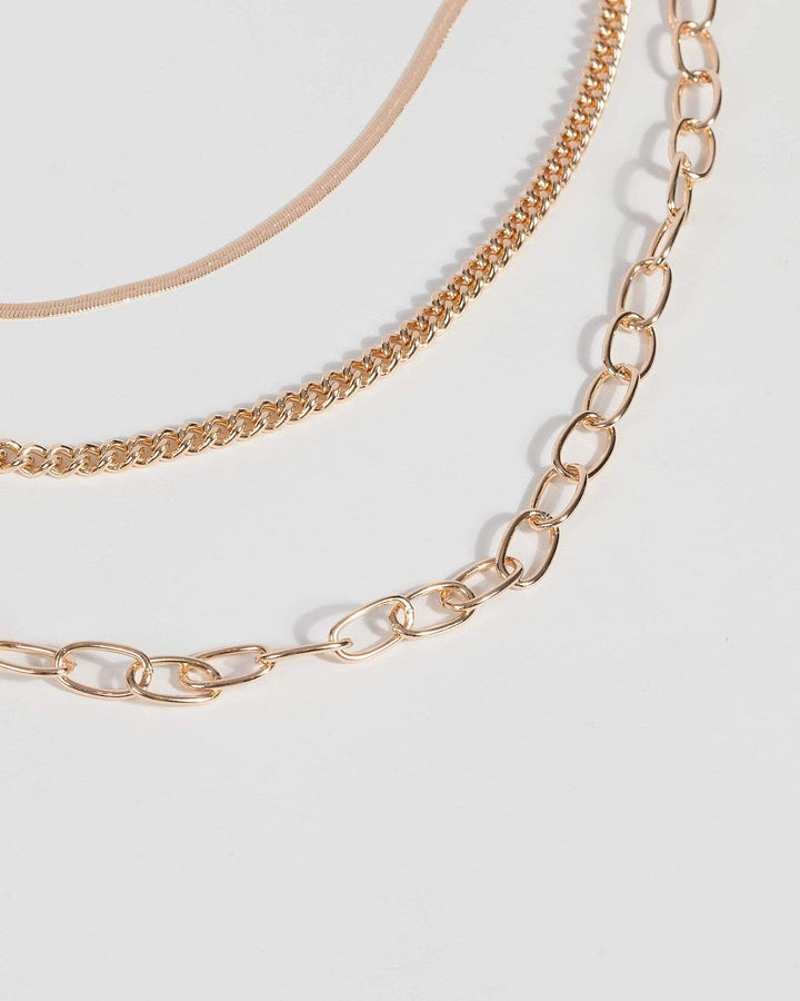 Gold Multi Chain Layered Necklace | Necklaces