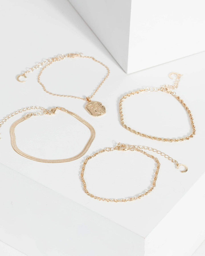 Gold Multi Chain Pack Bracelet | Wristwear