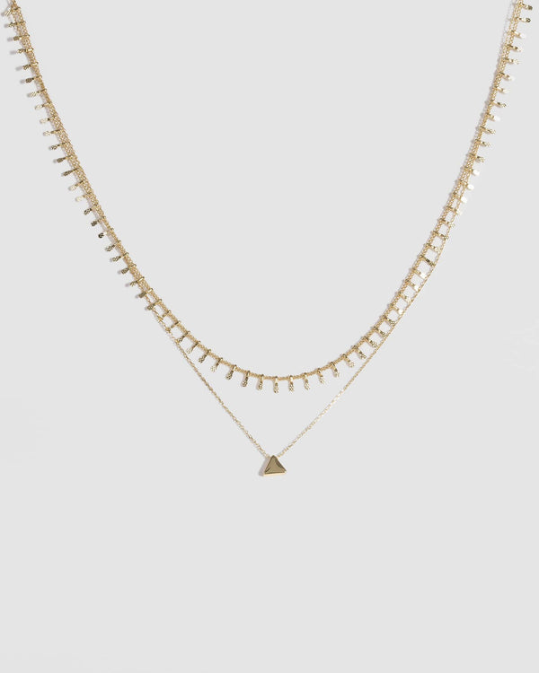 Gold Multi Chain Triangle Necklace | Necklaces