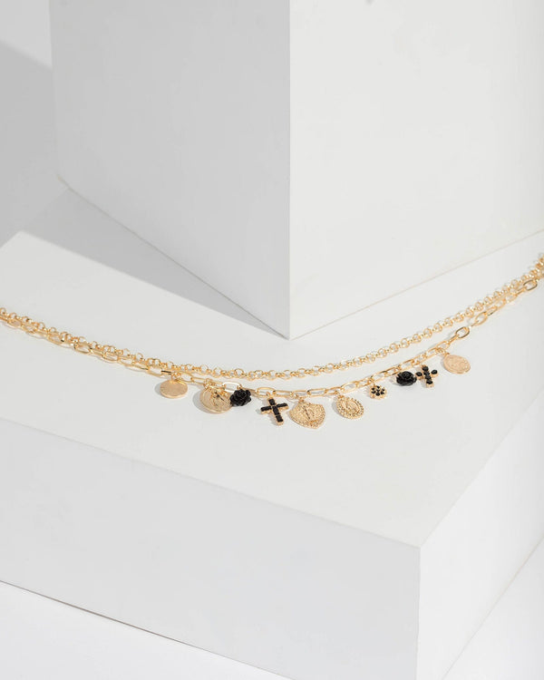 Gold Multi Charm Layer Necklace | Necklaces