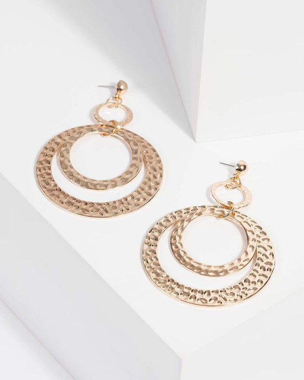 Gold Multi Circle Thread Earrings | Earrings