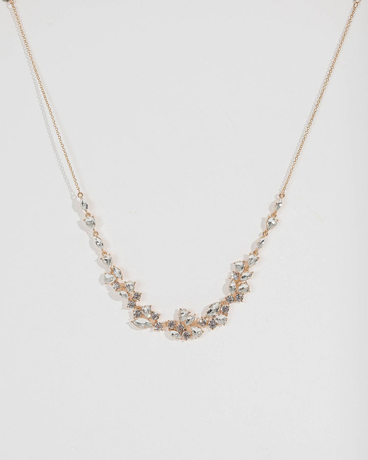 Gold Multi Crystal Cluster Necklace | Necklaces
