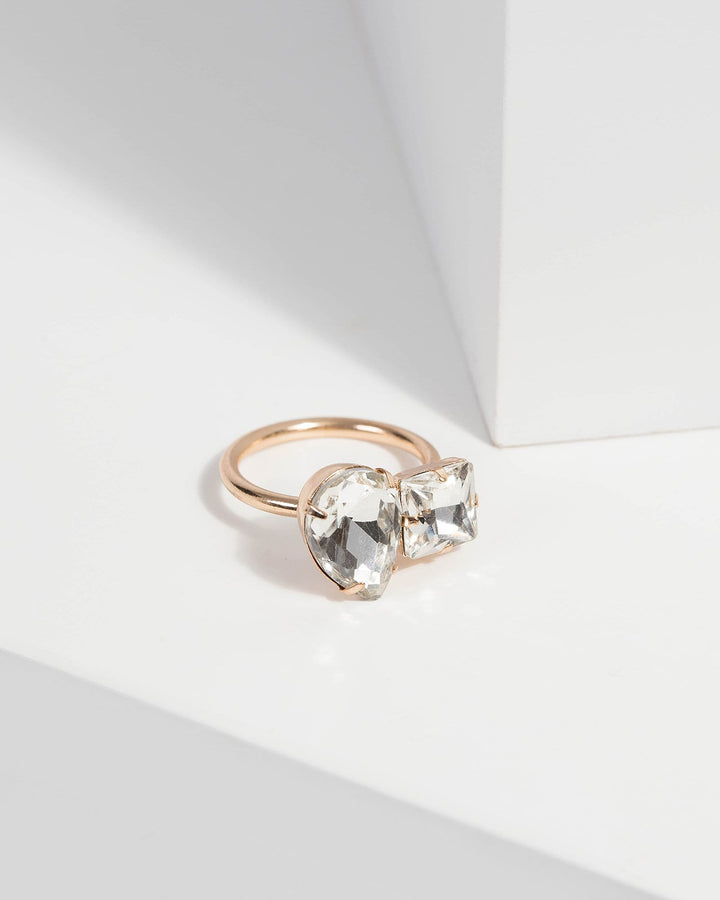 Gold Multi Crystal Statement Ring | Rings