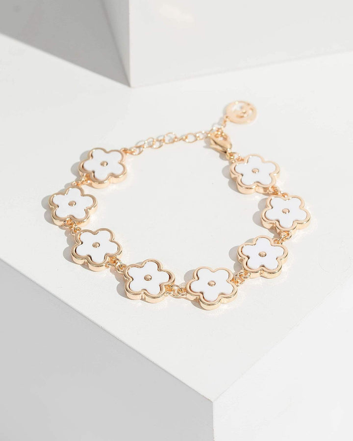 Gold Multi Daisy Pendant Bracelet | Wristwear