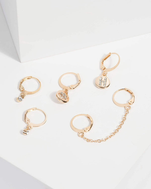 Gold Multi Hoop Earrings Set | Earrings