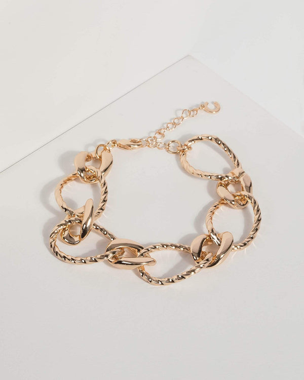 Gold Multi Linked Chain Bracelet | Wristwear