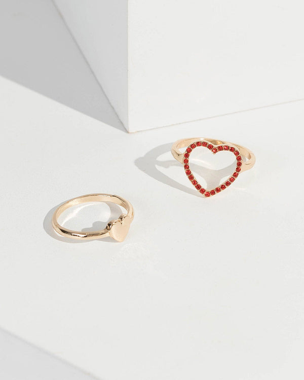 Gold Multi Pack Heart Ring | Rings