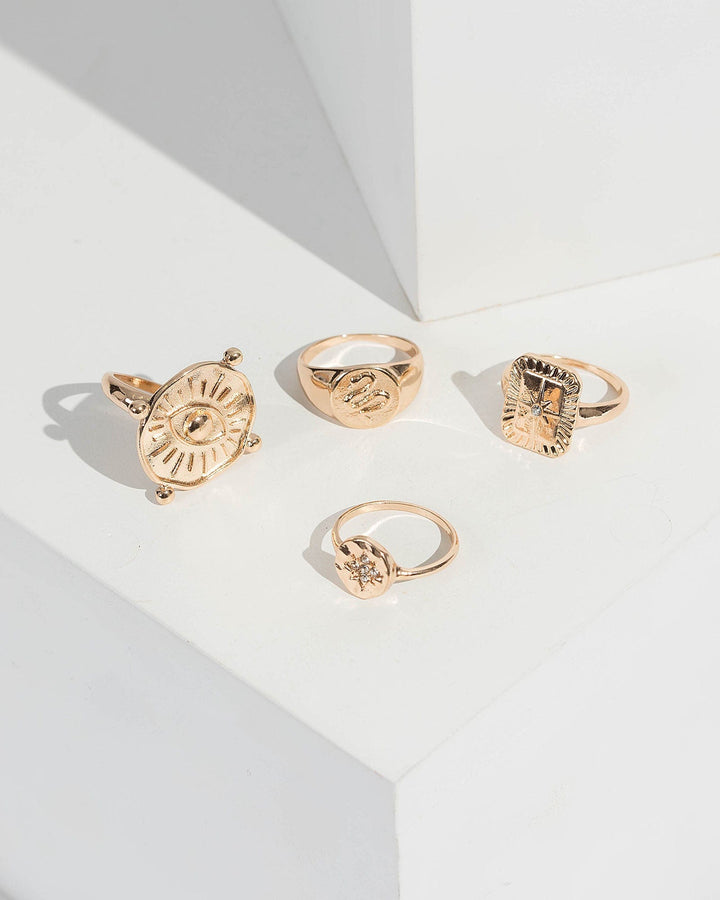 Gold Multi Pack Pendant Rings | Rings