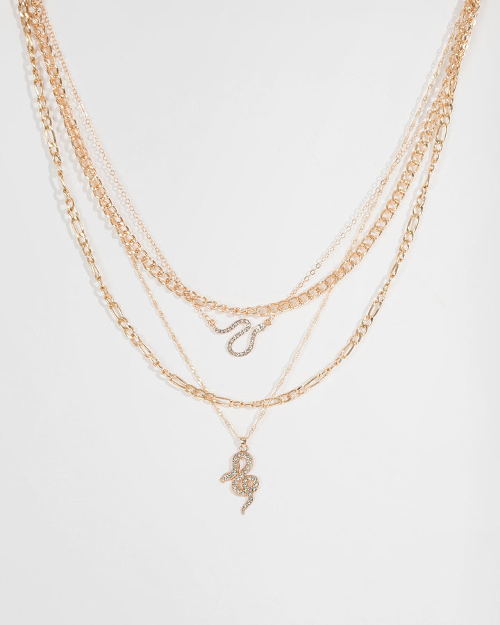 Gold Multi Pack Snake Pendant Necklaces | Necklaces