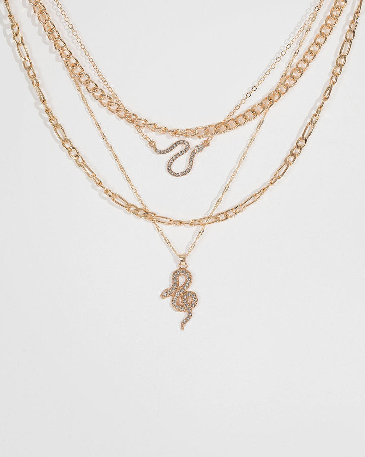 Gold Multi Pack Snake Pendant Necklaces | Necklaces