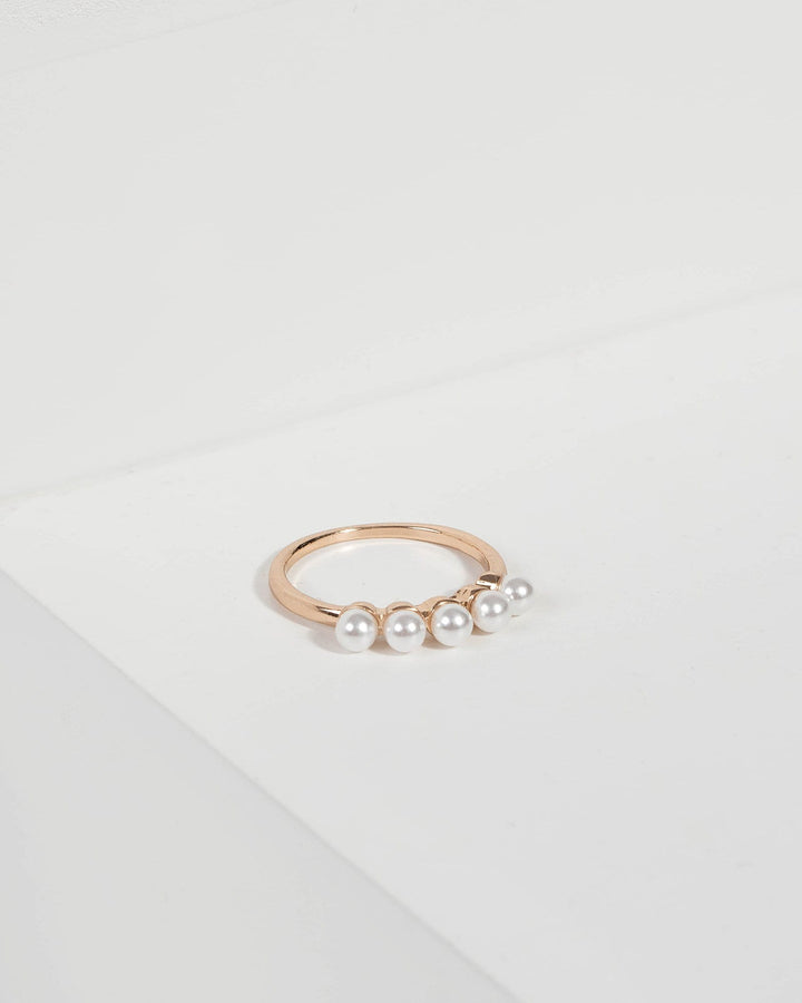 Gold Multi Pearl Pinky Ring | Rings