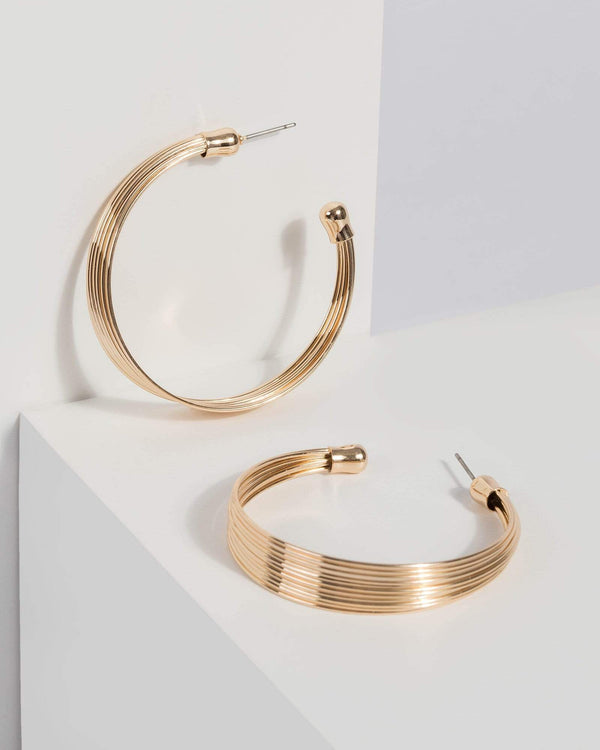 Gold Multi Row Hoop Earrings | Earrings