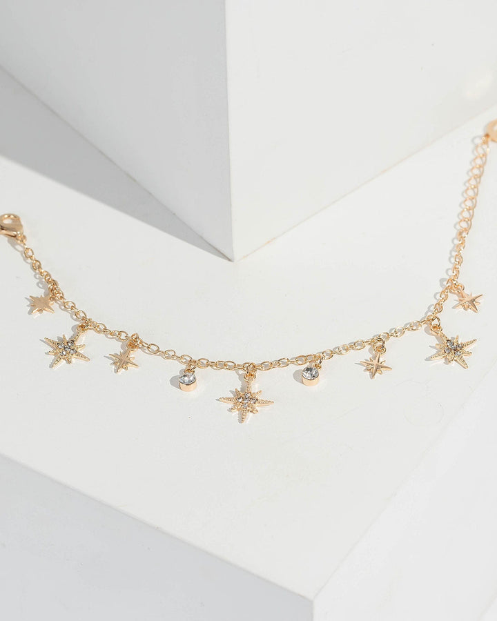 Gold Multi Star Charm Bracelet | Wristwear