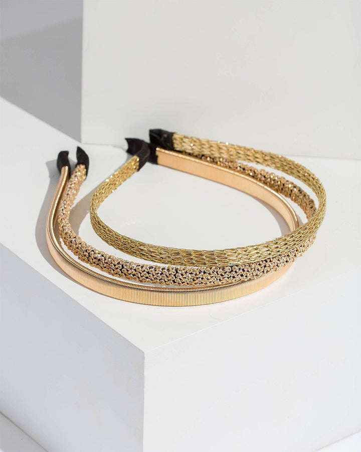 Colette by Colette Hayman Gold Multi Textured Headband Pack