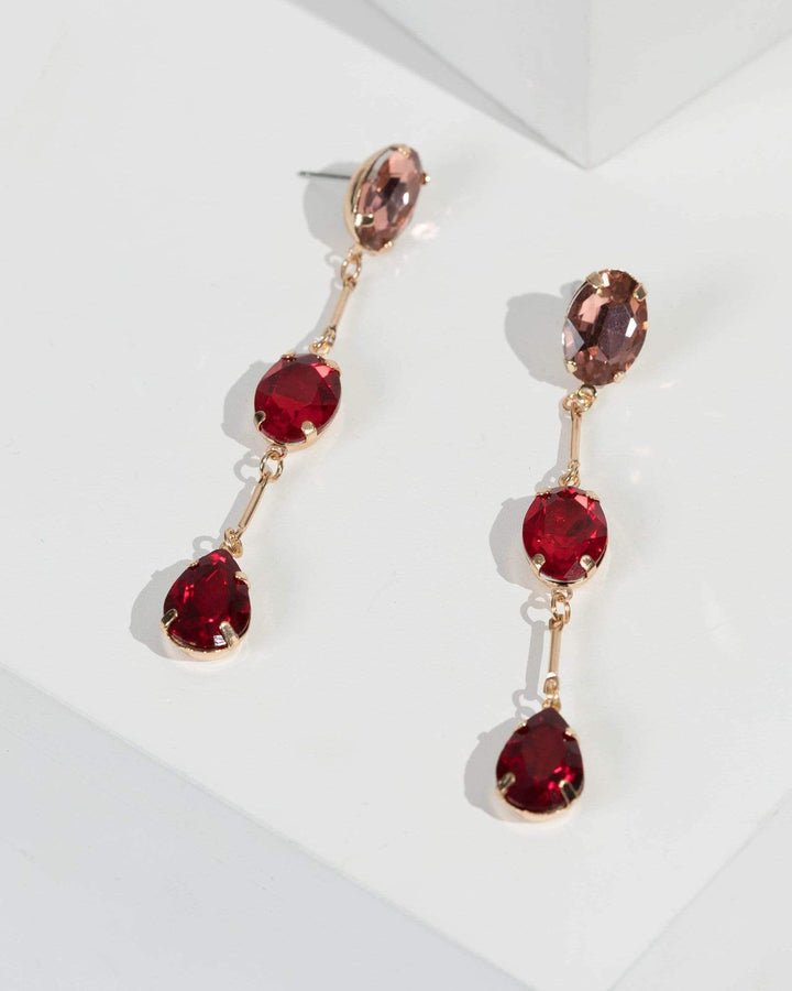 Gold Ombre Crystal Drop Earrings | Earrings