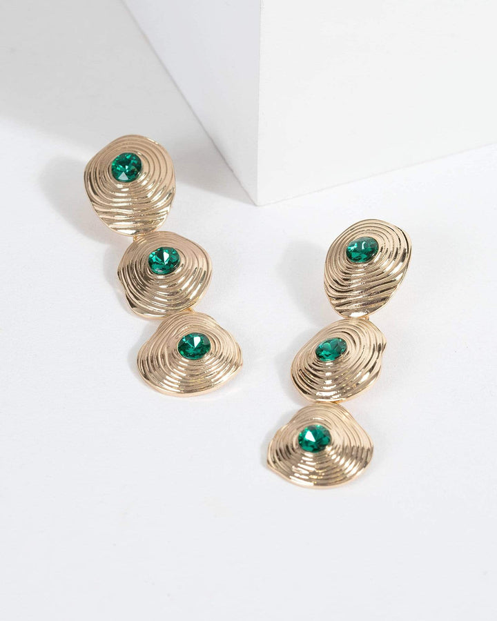 Gold Organic Circles Drop Earrings | Earrings